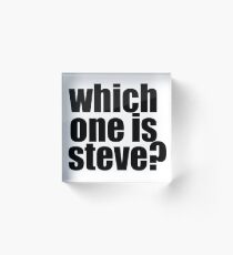 Which one is Steve? - black writing Acrylic Block