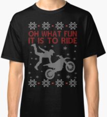 Merry Dirtbike Ugly Christmas Sweater Funny Tshirt Classic T-Shirt