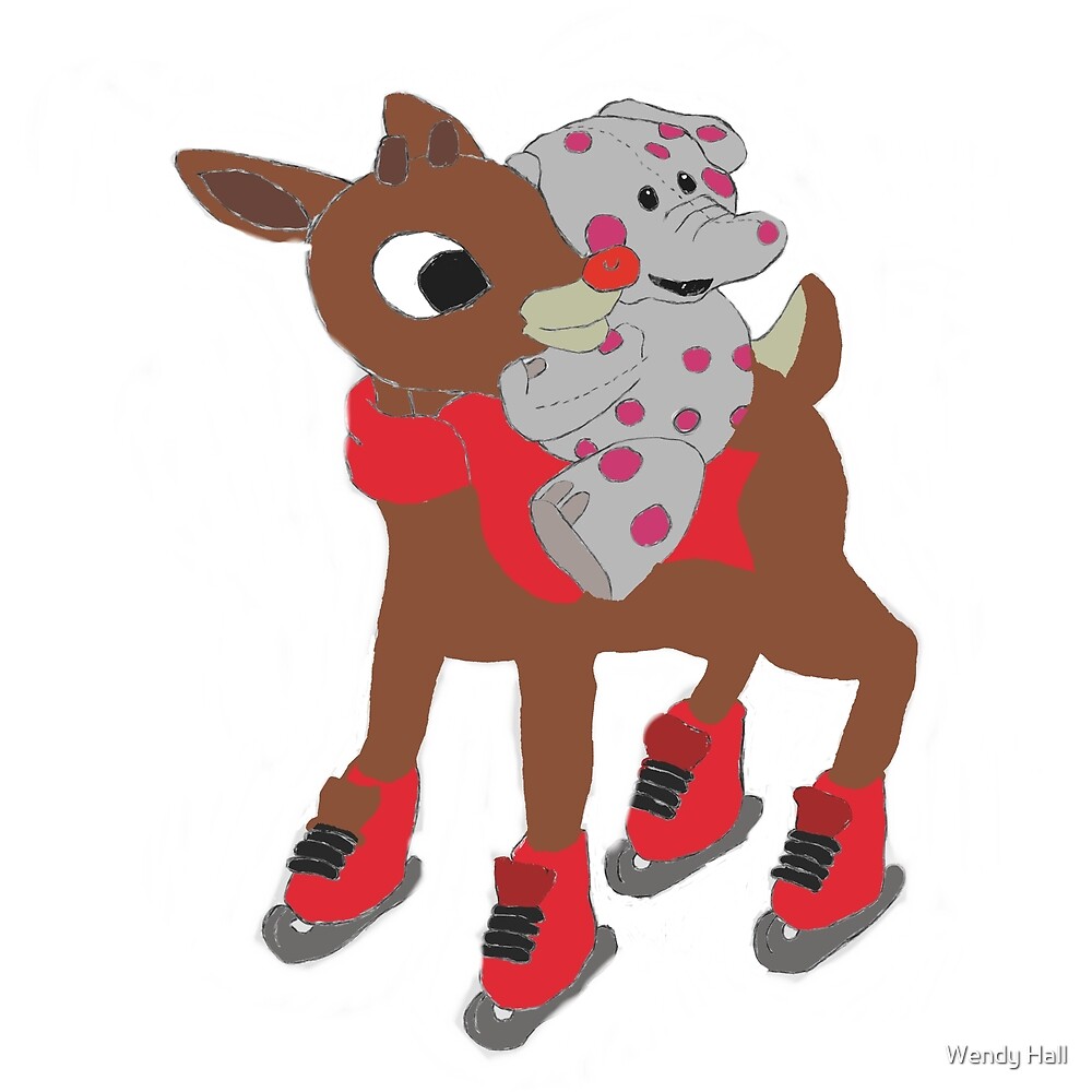 "rudolph the red-nosed reindeer with a gray elephant" by Wendy Hall ...