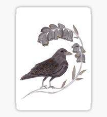 Crow + Bell Flower Sticker