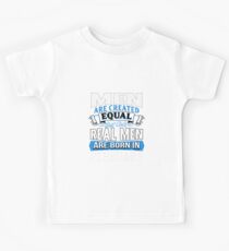 All Men Are Created Equal Real Men Are Born in February Kids Tee