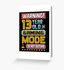 Funny 13th Gamer Birthday 13 Year Old Gaming Gifts Greeting Card