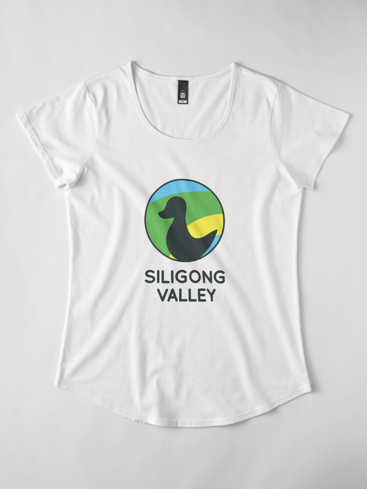 Alternate view of Siligong Valley logo w/text black Premium Scoop T-Shirt