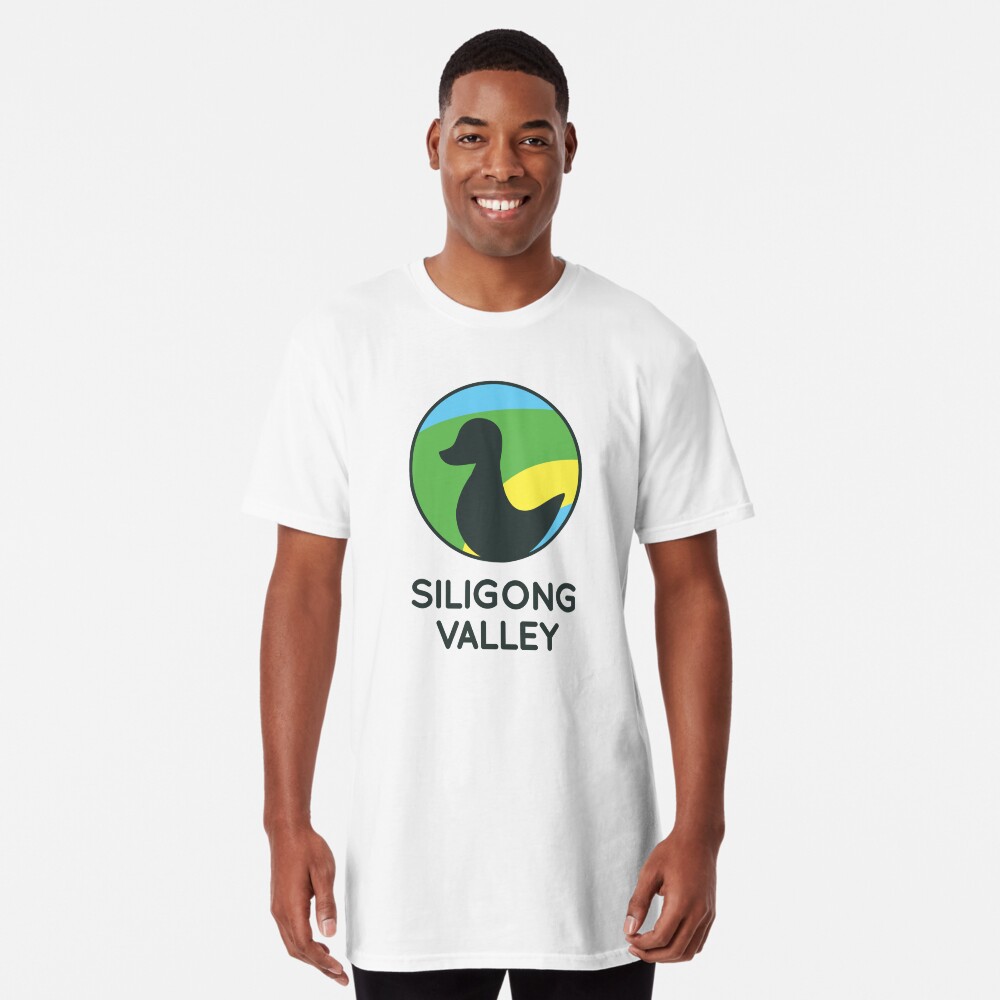 Siligong Valley logo w/text black Long T-Shirt