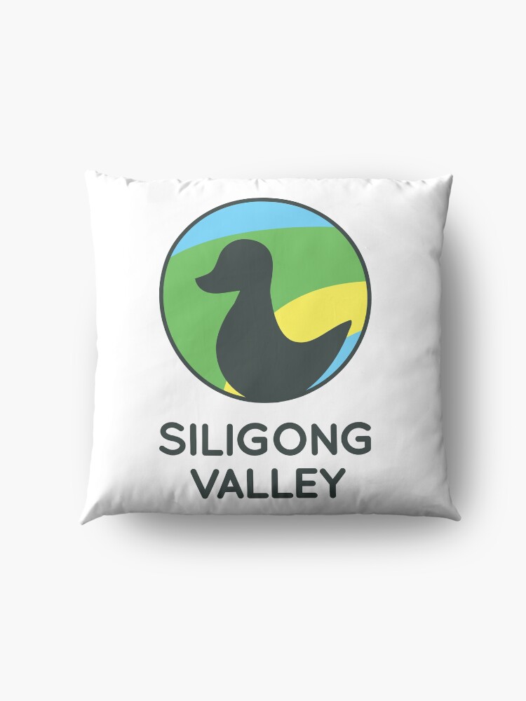 Alternate view of Siligong Valley logo w/text black Floor Pillow