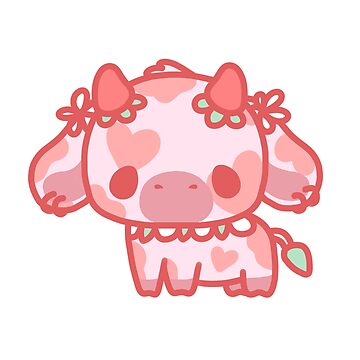 fluffy strawberry cow | Sticker