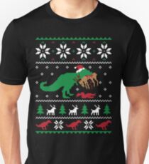 Dinosaur Ugly Christmas Sweater - Funny Christmas Gift Unisex T-Shirt