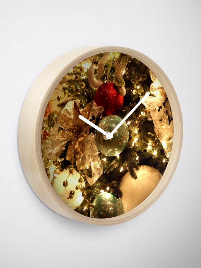 Alternate view of Christmas Decorations on the Tree Clock