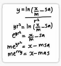 Christmas Greeting for Mathematicians Sticker