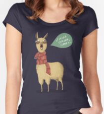 Holiday Llama Women's Fitted Scoop T-Shirt
