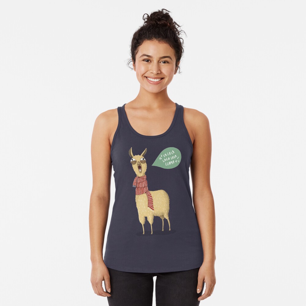 Christmas holiday Llama Racerback Tank Top