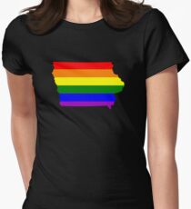 Love Equality Shirts and Gifts - Iowa LGBTQ Rainbow Pride Adult Women's Fitted T-Shirt