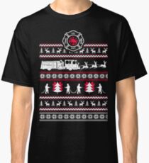 Merry Firefighter Ugly Christmas Sweater Funny Tshirt Classic T-Shirt
