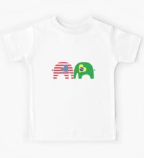 U.S.-Brazil Friendship Elephants Kids Tee