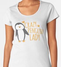 Crazy Penguin Lady Women's Premium T-Shirt