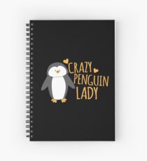 Crazy Penguin Lady Spiral Notebook