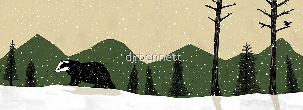 Badger in the Snow by djrbennett