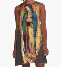 Our Lady of Guadalupe Tilma Replica A-Line Dress