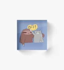 BFF! Sloth and Cat Acrylic Block