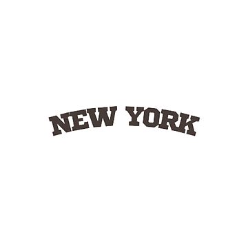 New York Varsity Style Black Text with White Outline T-Shirt