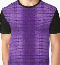 BRICK1 BLACK MARBLE & PURPLE BRUSHED METAL Graphic T-Shirt