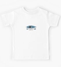 Blue Kayak with paddle illustration, and "Paddle on" text Kids Tee