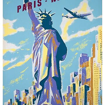 Vintage Paris New York Travel Poster