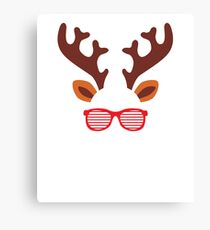Reindeer Glasses Christmas Cute Canvas Print