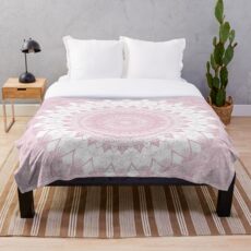 Boho rosa Mandala Fleecedecke