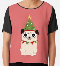 It's Christmas for Pug's sake Chiffon Top