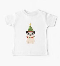 Camiseta para bebés Es Navidad por el amor de Pug