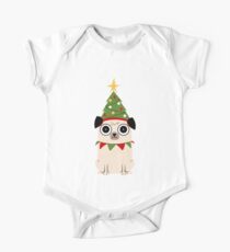 Es ist Weihnachten um Pug willen Kurzärmeliger Einteiler