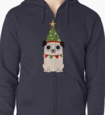It's Christmas for Pug's sake Zipped Hoodie