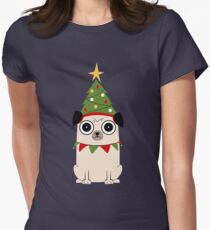 It's Christmas for Pug's sake Fitted T-Shirt