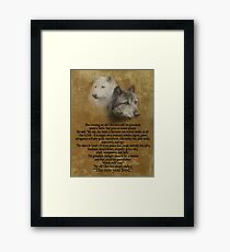 The Two wolves, Cherokee proverb Framed Print