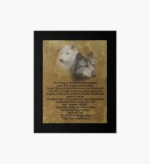 The Two wolves, Cherokee proverb Art Board
