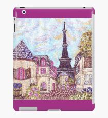 Paris Eiffel Tower inspired pointillism landscape by Kristie Hubler iPad Case/Skin