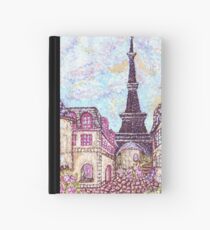 Paris Eiffel Tower inspired pointillism landscape by Kristie Hubler Hardcover Journal