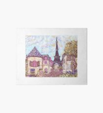 Paris Eiffel Tower inspired pointillism landscape by Kristie Hubler Art Board