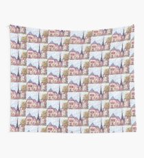 Paris Eiffel Tower inspired pointillism landscape by Kristie Hubler Wall Tapestry