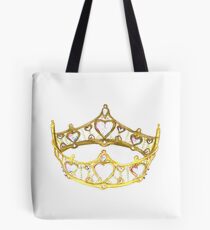 Queen of Hearts gold crown tiara by Kristie Hubler Tote Bag