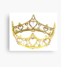 Queen of Hearts gold crown tiara by Kristie Hubler Metal Print