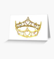 Queen of Hearts gold crown tiara by Kristie Hubler Greeting Card