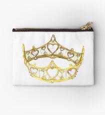 Queen of Hearts gold crown tiara by Kristie Hubler Studio Pouch