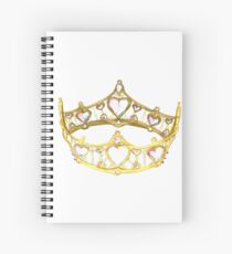 Queen of Hearts gold crown tiara by Kristie Hubler Spiral Notebook