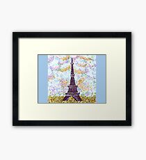 Eiffel Tower Pointillism by Kristie Hubler Framed Print