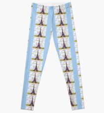 Eiffel Tower Pointillism by Kristie Hubler Leggings
