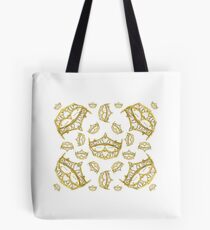 Queen of Hearts gold crown tiara tossed about by Kristie Hubler Tote Bag