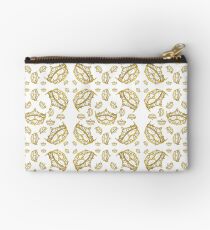 Queen of Hearts gold crown tiara tossed about by Kristie Hubler Studio Pouch