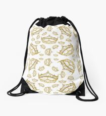 Queen of Hearts gold crown tiara tossed about by Kristie Hubler Drawstring Bag